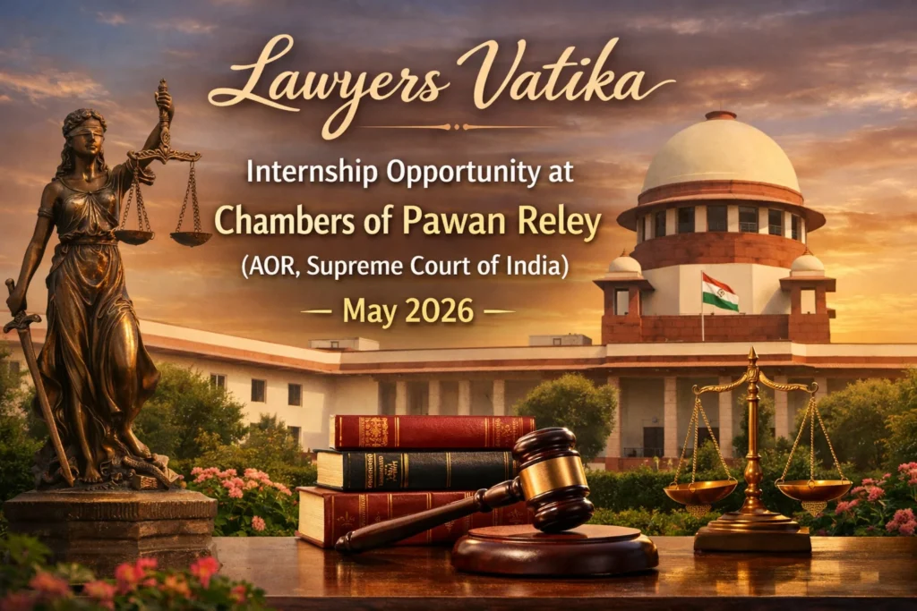 Internship Opportunity at Chambers of Pawan Reley (AOR, Supreme Court of India) – May 2026