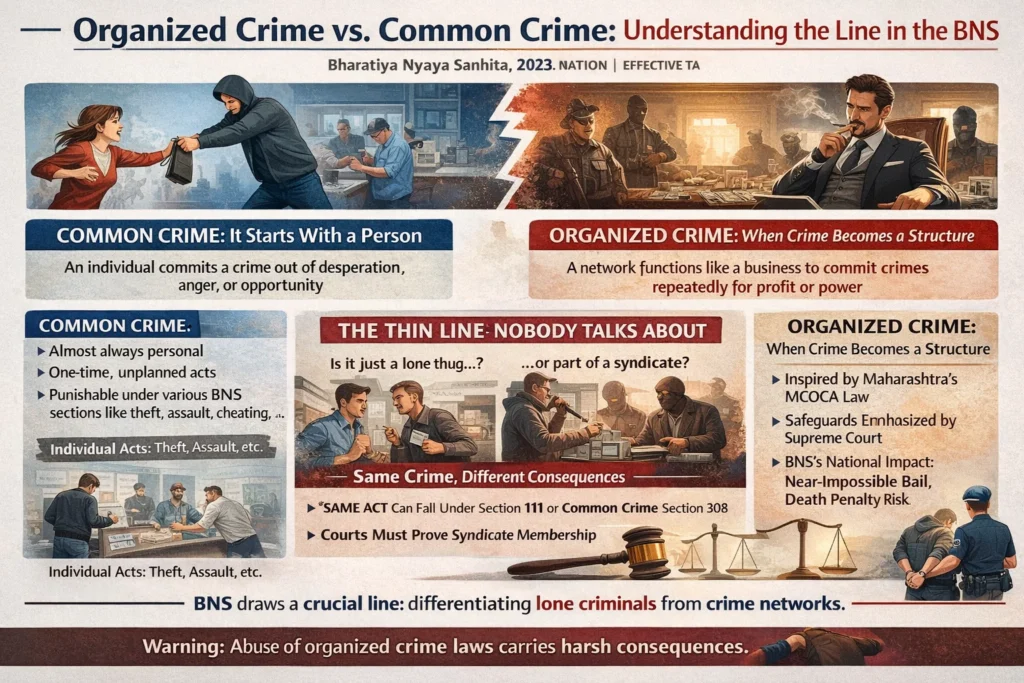 Organised Crime versus Common Crime Under BNS