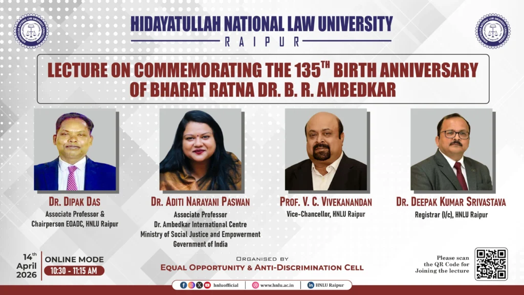 HNLU Commemorates 135th Birth Anniversary of Dr. B. R. Ambedkar: Online Lecture on Social Justice and Equality